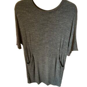 Lou & Grey Womens Heather Gray Loose Fit‎ Top W/Pockets Small